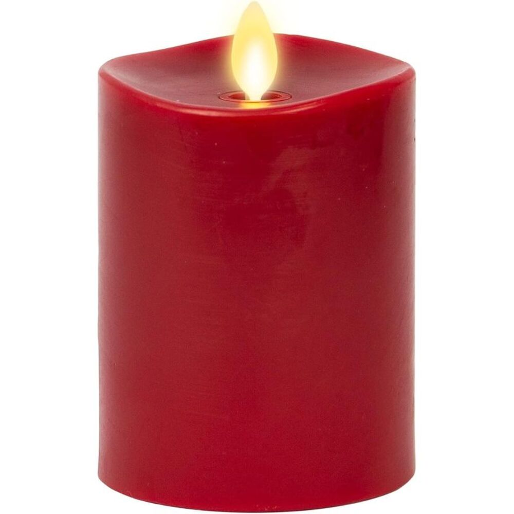 Luminara Flameless Battery Operated LED Candle for Decoration, 3"x4.5", Burgundy